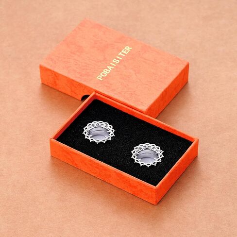 2PCS 316L Stainless steel Ear Gauges Crown of thorns Ear Tunnels 0g to 16mm Flared Screw Fit Ear Tunnel and Plugs Expander Stretcher Body Piercing Jewelry in Saudi Arabia