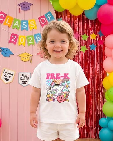 Boys Kindergarten Shirt for Kids Toddler Girls Prek Graduation T-Shirts Tops Graphic Tee Short Sleeve 2-6Y in Saudi Arabia