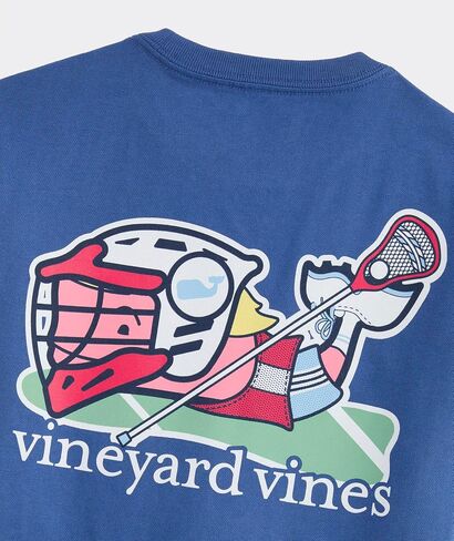 تي شيرت Vineyard Vines للأولاد الصغار ذو أكمام قصيرة من Lacrosse Whale in Kuwait