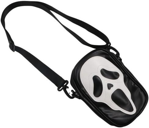 Funny Skull Face Crossbody Shoulder Bag Tote Bag, Soft PU Leather Mobile Phone Small Crossbody Bag Zip Purses in Kuwait