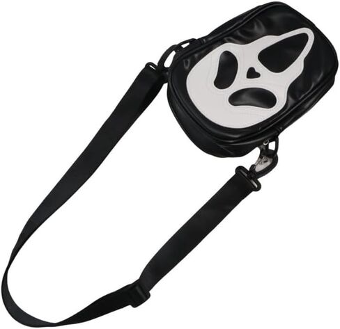 Funny Skull Face Crossbody Shoulder Bag Tote Bag, Soft PU Leather Mobile Phone Small Crossbody Bag Zip Purses in Kuwait