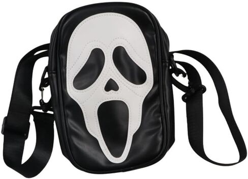 Funny Skull Face Crossbody Shoulder Bag Tote Bag, Soft PU Leather Mobile Phone Small Crossbody Bag Zip Purses in Kuwait