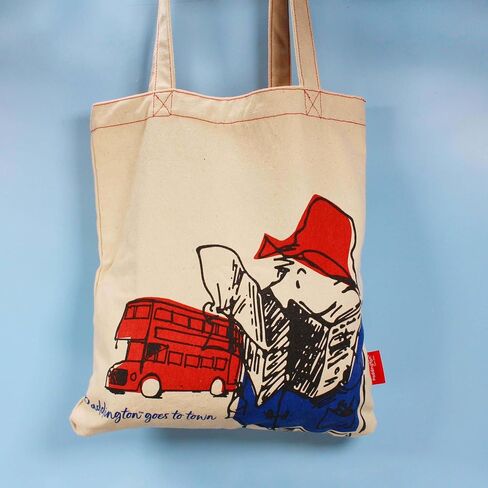 Half Moon Bay Travel Tote Handbag, 13.5 x 15 Inch Recycled Cotton, Iconic Paddington Bear Let the Adventure Begin in Saudi Arabia
