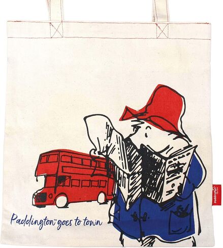 Half Moon Bay Travel Tote Handbag, 13.5 x 15 Inch Recycled Cotton, Iconic Paddington Bear Let the Adventure Begin in Saudi Arabia