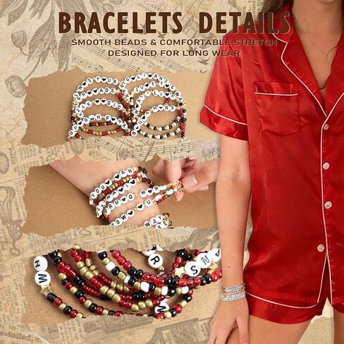 Bruno Merch Beaded Bracelet 8PCS, Stackable Bracelets Inspired By Concert for Fans with Letter Beads, Unisex Stretch Bracelets Jewelry for Concert & Daily Outfit in Saudi Arabia