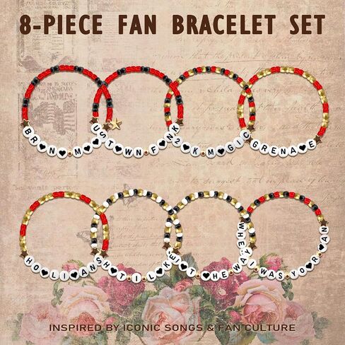 Bruno Merch Beaded Bracelet 8PCS, Stackable Bracelets Inspired By Concert for Fans with Letter Beads, Unisex Stretch Bracelets Jewelry for Concert & Daily Outfit in Saudi Arabia