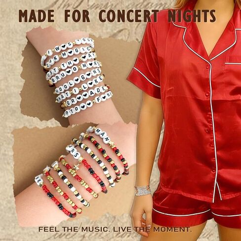 Bruno Merch Beaded Bracelet 8PCS, Stackable Bracelets Inspired By Concert for Fans with Letter Beads, Unisex Stretch Bracelets Jewelry for Concert & Daily Outfit in Saudi Arabia