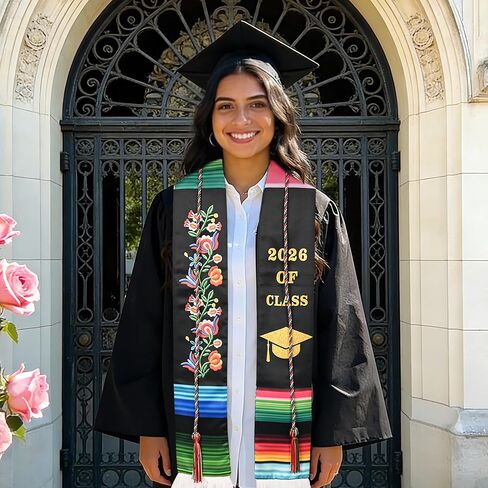 Class of 2026 Mexican Graduation Stole Sash Honor Cords, Hispanic Printed Mexico Graduation stole in Saudi Arabia