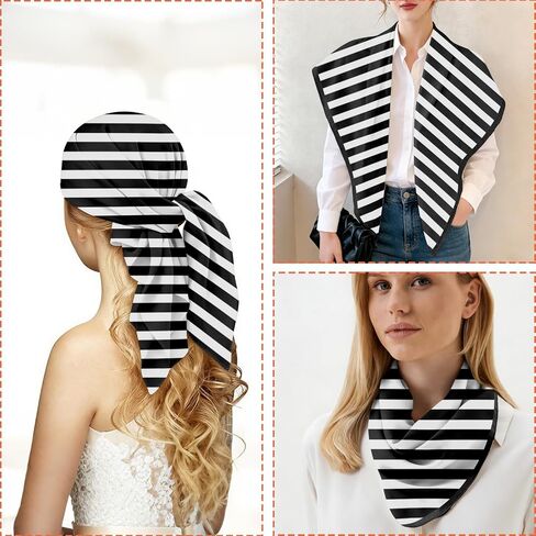 Scarf Silk Feeling Square Satin Headscarf Hair Wrap Bandana 27.5 Inches Trendy Aesthetic Cute Decoration Women Girls in Saudi Arabia