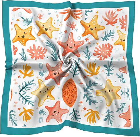 Scarf Silk Feeling Square Satin Headscarf Hair Wrap Bandana 27.5 Inches Trendy Aesthetic Cute Decoration Women Girls in Saudi Arabia