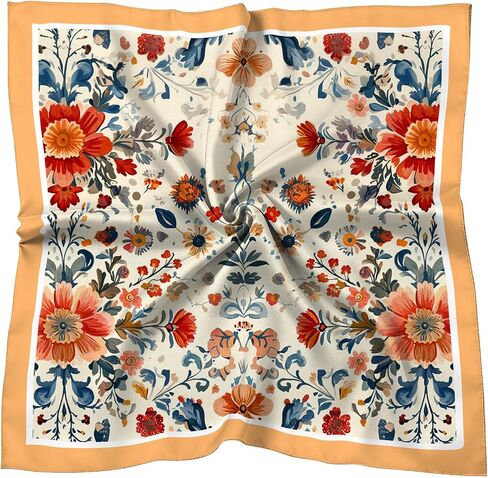Scarf Silk Feeling Square Satin Headscarf Hair Wrap Bandana 27.5 Inches Trendy Aesthetic Cute Decoration Women Girls in Saudi Arabia