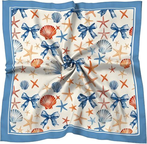Scarf Silk Feeling Square Satin Headscarf Hair Wrap Bandana 27.5 Inches Trendy Aesthetic Cute Decoration Women Girls in Saudi Arabia