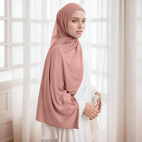 Hijab Scarves for Women 6 Pack,Jersey Hijab for Women Soft Long Scarf Shawl Lightweight Muslim scarf in Saudi Arabia