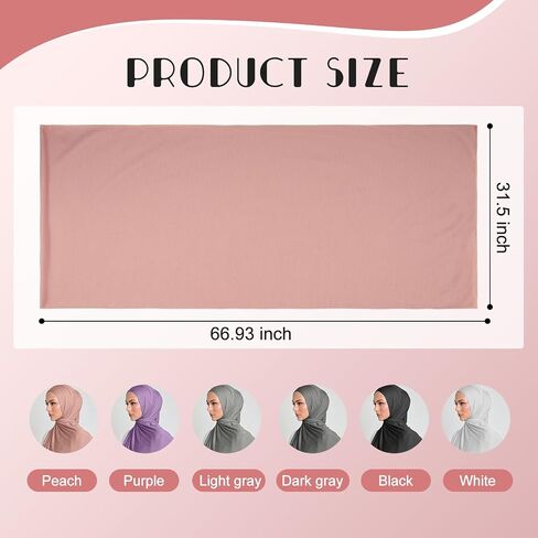 Hijab Scarves for Women 6 Pack,Jersey Hijab for Women Soft Long Scarf Shawl Lightweight Muslim scarf in Saudi Arabia