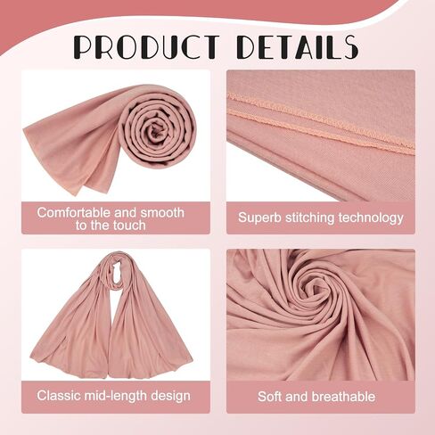 Hijab Scarves for Women 6 Pack,Jersey Hijab for Women Soft Long Scarf Shawl Lightweight Muslim scarf in Saudi Arabia