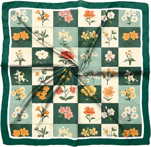 Silk Feeling Scarf 27.5 Inches Satin Head Hair Large Square Wrap Bandanas Scarves Cute Aesthetic for Women Girls in Saudi Arabia