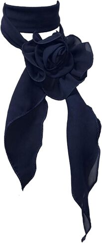 Scarf for Women, Fashion Womens Scarves with Detachable Flower Long Skinny Neck Scarfs for Hair Handbag Belt in Saudi Arabia
