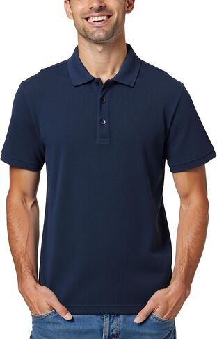 Men's Cooling Fiber Moisture Wicking Polo Shirt Regular Fit Casual Work Short Sleeve in Saudi Arabia