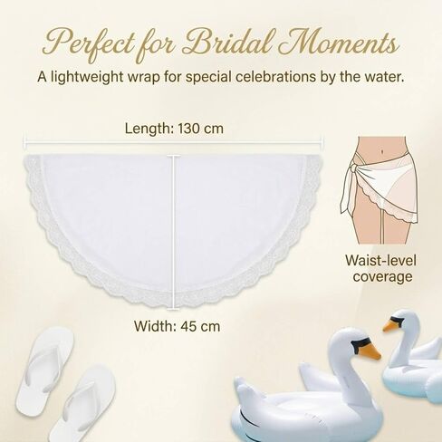 Bride to Be Embroidered Sarong, White Lace Bachelorette Party Cover Up, Sheer Bridal Beach Skirt for Bride, Tie Waist Swimsuit Wrap for Honeymoon, Wedding Pool Party, Bridal Shower Gift in Saudi Arabia