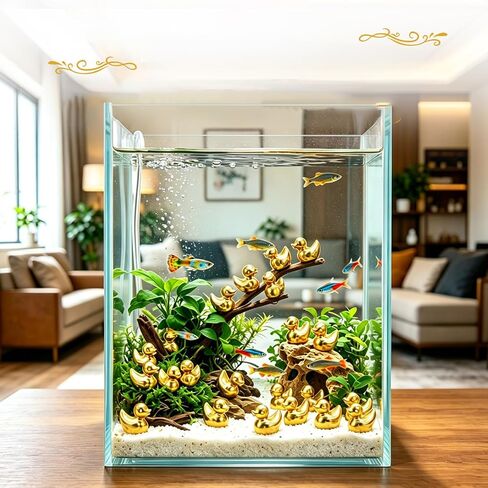 GliSun 120 Pcs Mini Golden Ducks Statue - Resin Figurines for Miniature Garden Decor Small Duck Cake Toppers Potted Plants Ornaments DIY Craft Party Favors Wedding Gift Set in Saudi Arabia