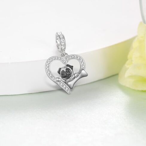 Pug Gifts for Pug Lovers 925 Sterling Silver Pug Charms Cute Dog Jewelry Gifts for Women Dog Lovers in Kuwait