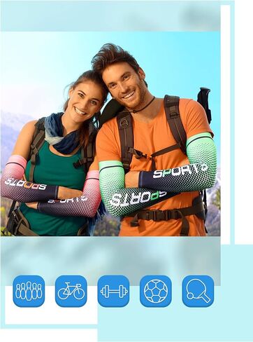 10 أزواج من Tisancy للحماية من الشمس وأكمام للأذرع من الأشعة فوق البنفسجية وأكمام مضغوطة مضادة للانزلاق وأغطية رياضية من البوليستر لركوب الدراجات in Kuwait