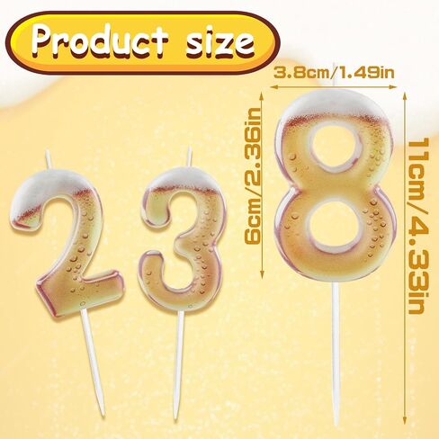 Printed Beer Themed 21st Birthday Candles for Cake, Funny Number 21 Candle for Birthday Decorations, Beer Design Cake Decorations for Women Men Beer Lover Birthday Party Anniversary in Saudi Arabia