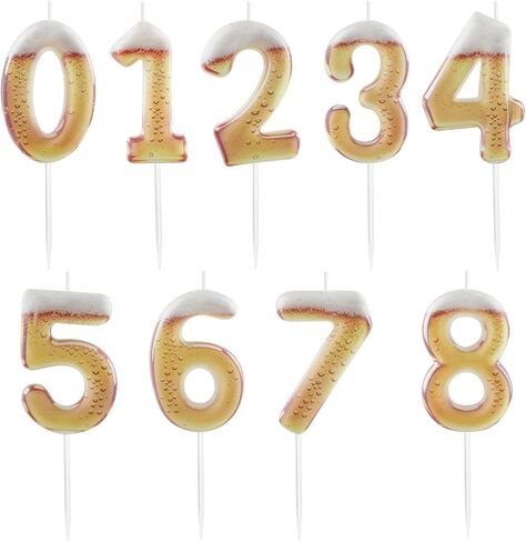 Printed Beer Themed 21st Birthday Candles for Cake, Funny Number 21 Candle for Birthday Decorations, Beer Design Cake Decorations for Women Men Beer Lover Birthday Party Anniversary in Saudi Arabia