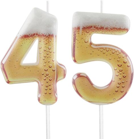 Printed Beer Themed 21st Birthday Candles for Cake, Funny Number 21 Candle for Birthday Decorations, Beer Design Cake Decorations for Women Men Beer Lover Birthday Party Anniversary in Saudi Arabia