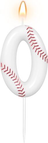 AKURIEEY White Baseball Birthday Number 8 Candles Sports Theme Party Decorations Cake Topper Cupcake Decor for Anniversary Celebrations Supplies in Saudi Arabia