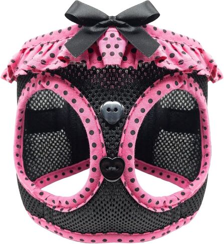 Choke Free Harness - Hot Pink and Black Polka Dot (X-Small) in Kuwait