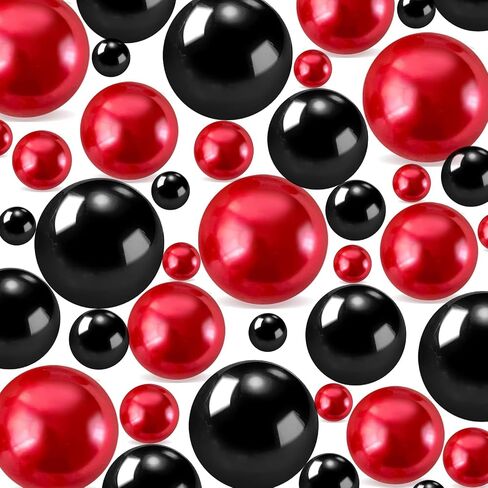 346 Pieces No Holes Beads for Vase Filler Centerpieces, Crafting, Assorted Sizes Fake Beads Vase Fillers for Wedding Holiday Party Home Brushes Holder Decor, 8/10/14/20mm (Black White) in Saudi Arabia