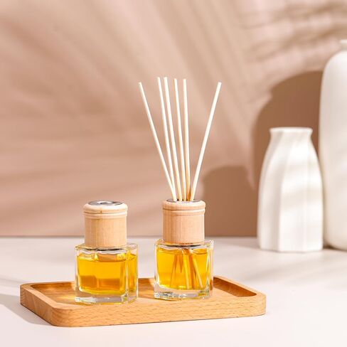 Roshtia 20 Set Reed Diffuser Bottle Empty Refillable Fragrance Glass Diffuser Bottles Set with Wooden Caps Rattan Sticks 50ml 1.7 Oz Hexagonal Glass Jars for DIY Fragrance in Kuwait