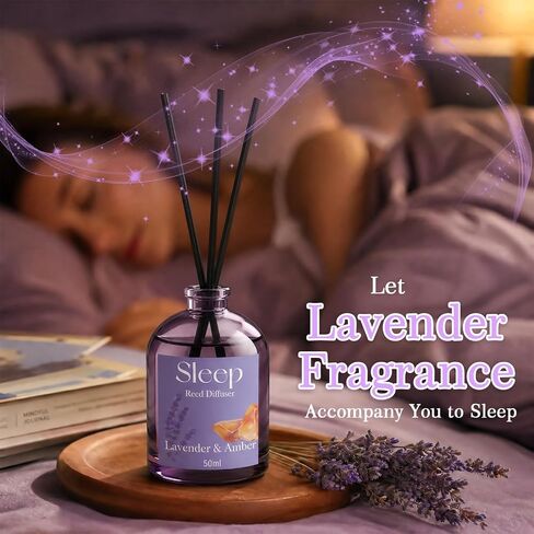 STRN Reed Diffuser Sets, Lavender Scented Oil Diffuser, Summer Fragrance Reed Diffuser with 24 Sticks, 200ml(6.8 Fl.oz), 4 Scents Long-Lasting Air Freshener for Bedroom Bathroom Home Décor in Saudi Arabia