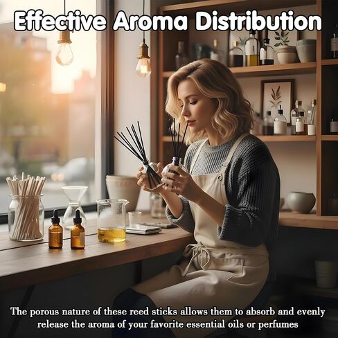 200 PCS Reed Diffuser Sticks, 7 Inch Black Fibre Reeds for Diffusers, Diffuser Replacement Sticks, Fragrance Stick Refill Essential Oil Stick for Home, Bathroom and Office in Saudi Arabia