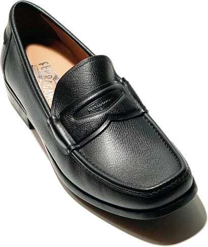 حذاء رجالي من Ferragamo Penny من الجلد الأسود المرصوف بالحصى كاجوال (Salvatore in Kuwait