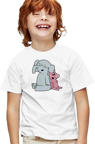 Elephant & Piggie with Logo Kids T Shirt for Youth Toddler Boys and Girls in Saudi Arabia
