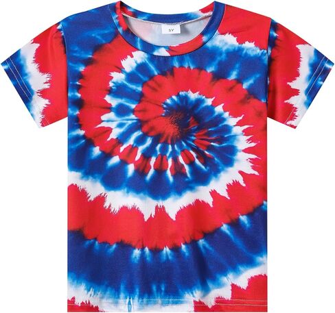 July 4th Boys Girls Patriotic Shirt Kids Memorial Day American Flag Tees Tops 4-10 Years in Saudi Arabia