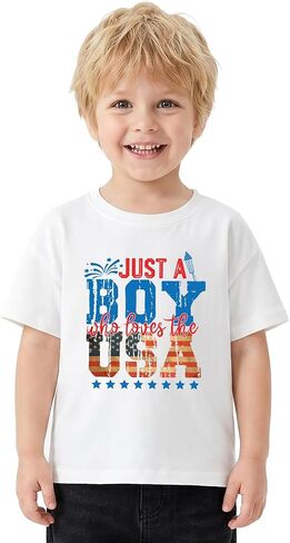 Boys 4th of July Shirt for Kids Toddler Girls T-Shirts American 250 Anniversary USA Flag Patriotic Tee 2-8 Years in Saudi Arabia
