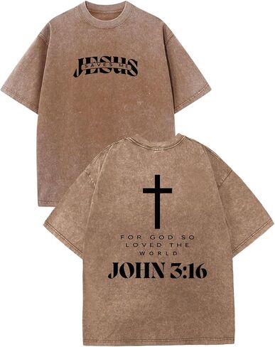 BeWithYou Kids Christian Shirts for Boys Religious Jesus Faith Tshirts Vintage Bible Verse Cross Graphic Tees Acid Wash Tops in Saudi Arabia
