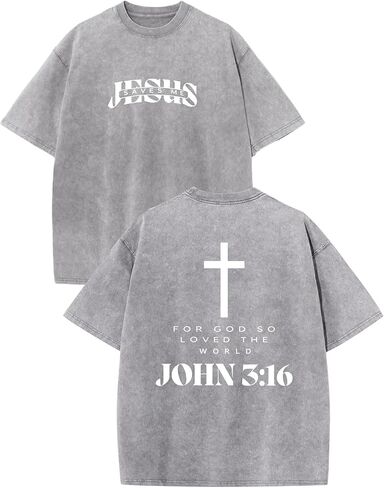 BeWithYou Kids Christian Shirts for Boys Religious Jesus Faith Tshirts Vintage Bible Verse Cross Graphic Tees Acid Wash Tops in Saudi Arabia