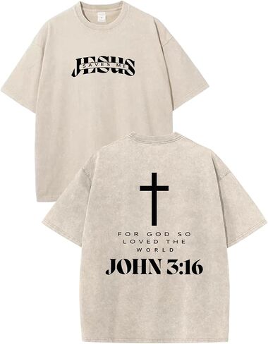 BeWithYou Kids Christian Shirts for Boys Religious Jesus Faith Tshirts Vintage Bible Verse Cross Graphic Tees Acid Wash Tops in Saudi Arabia