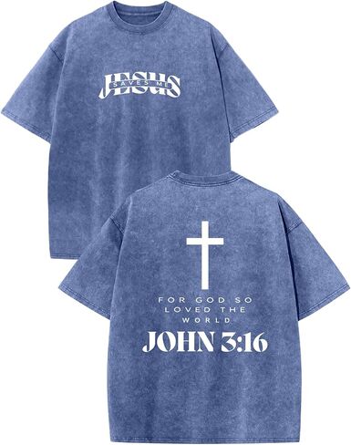BeWithYou Kids Christian Shirts for Boys Religious Jesus Faith Tshirts Vintage Bible Verse Cross Graphic Tees Acid Wash Tops in Saudi Arabia