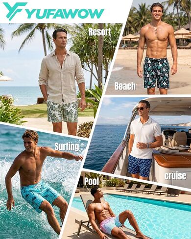 7 Inch Men's Swim Trunks with Mesh Liner No Compression Liner Quick Dry Drawstring Zipper Pockets for Beach Pool Surfing in Saudi Arabia