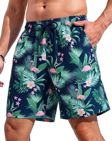 7 Inch Men's Swim Trunks with Mesh Liner No Compression Liner Quick Dry Drawstring Zipper Pockets for Beach Pool Surfing in Saudi Arabia