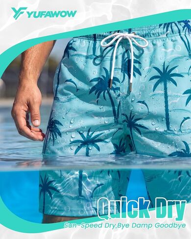 7 Inch Men's Swim Trunks with Mesh Liner No Compression Liner Quick Dry Drawstring Zipper Pockets for Beach Pool Surfing in Saudi Arabia