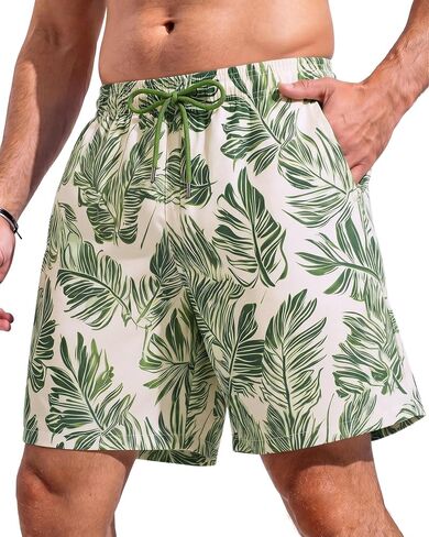7 Inch Men's Swim Trunks with Mesh Liner No Compression Liner Quick Dry Drawstring Zipper Pockets for Beach Pool Surfing in Saudi Arabia