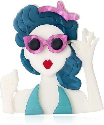 Acrylic Figure Girl Brooches Unisex Party Lapel Decor in Kuwait
