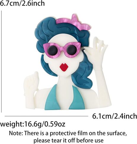Acrylic Figure Girl Brooches Unisex Party Lapel Decor in Kuwait