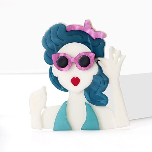 Acrylic Figure Girl Brooches Unisex Party Lapel Decor in Kuwait